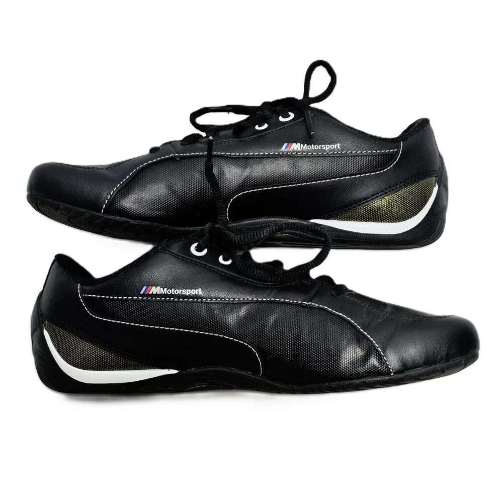 Puma BMW Motorsport Drift Cat 5 Driving Shoes Black Leather Men's 8 Sneakers